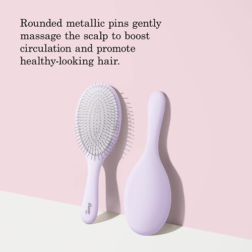 Diane Metallic Pin Detangler Hair Brush ? Anti-Static Metallic Pin Hair Brush for Wet or Dry Hair, Gently Massages Scalp & Smooths Frizz, Flexible Cushion Brush for Fine, Thick, or Textured Hair