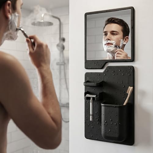 Kottova Shower Mirror & Organizer Set - Shatterproof Acrylic