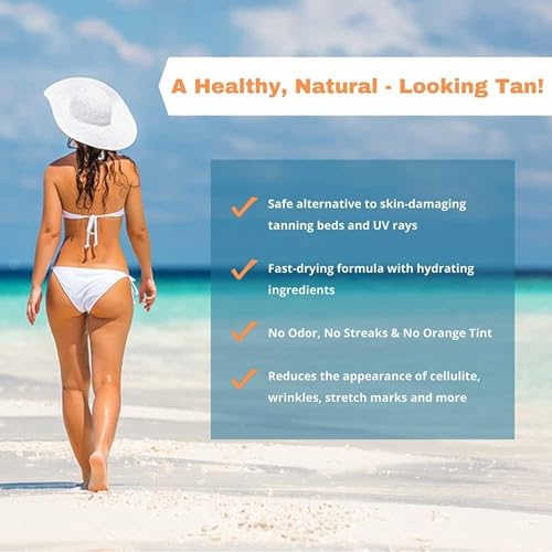 Tan Physics Sunless Tanner 8oz with Anklet ? Self Tanning Lotion ? Instant Tanning Lotion for Face & Body ? Natural Self Tanner for a Streak-Free, Long-Lasting Glow