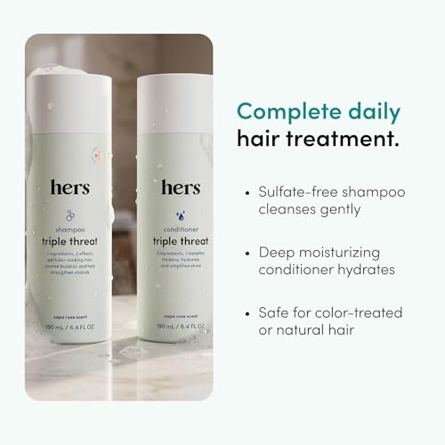 HERS Triple Threat Shampoo & Conditioner Set - Vegan, Color-Safe