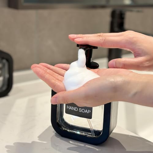 Foaming Soap Dispenser 300ml Refillable with 8 Waterproof Labels