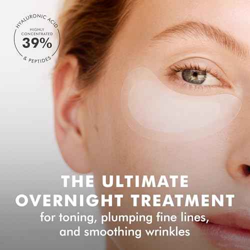 skyn ICELAND Dissolving Microneedle Under Eye Patches with 39% Hyaluronic Acid and Peptides, No Slip Overnight Eye Mask for Fine Lines, Wrinkles and Firming, Vegan, All Skin Types, 5 Pairs