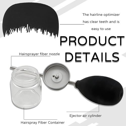 Hair Fiber Spray Bottle 2-Pack with Fine Mist Nozzle