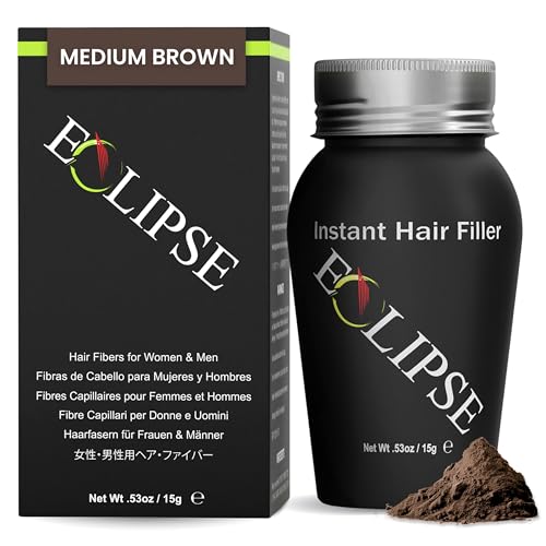 ECLIPSE Hair Fibers Medium Brown 15g - Instant Thicker Hair