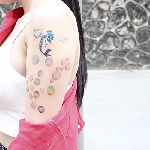 9 Sheets Waterproof Temporary Tattoo Stickers - Colorful Designs