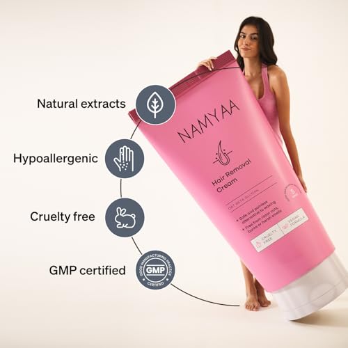 Namyaa Hair Removal Cream for Intimate Skin with Free Vitamin C Serum, 60 gram, Pack of 2