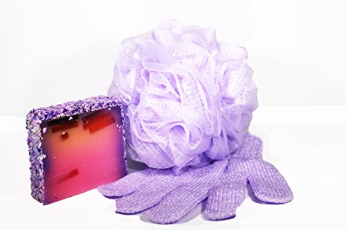 Exfoliating Bath Gloves Pack of 4 for Soft, Smooth Skin - One Size Fits Most