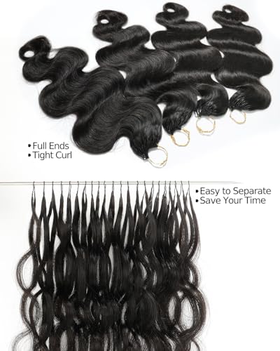 BEEOS Body Wave Crochet Hair 20" 160g Human Hair Extensions