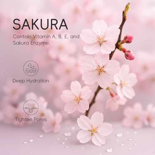 INSEEK Sakura Skin Care Set, Skincare Gifts For Women Teen Girls, Sakura Extract Complete Skincare Routine Set for Clean, Deeply Moisturize and Repair, Improve Skin Elasticity, Reduce Fine Lines