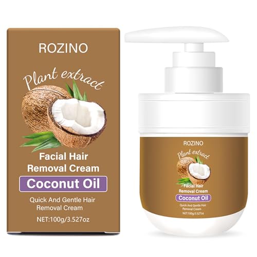 Coconut Oil Facial Hair Removal Cream for Sensitive Skin