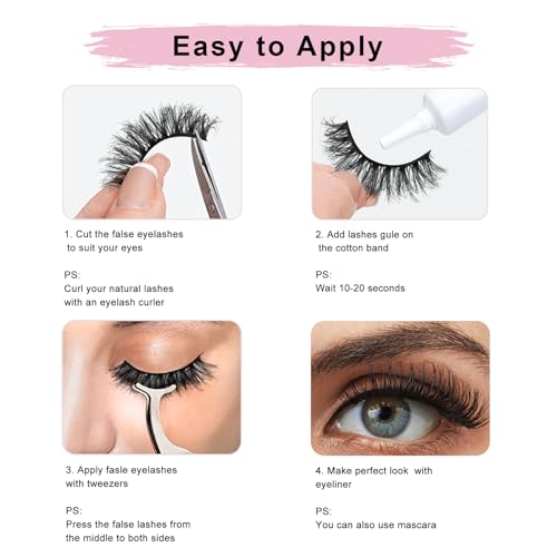 Natural Wispy Cat Eye Lashes | 13mm Clear Band | 10 Pairs