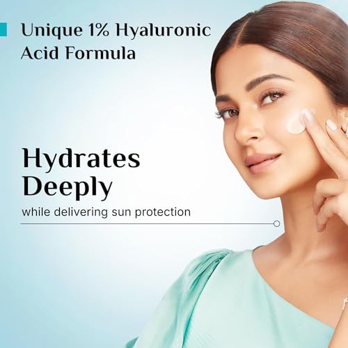 Pilgrim Aqua Gel Sunscreen SPF 50+ PA++++ with 1% Hyaluronic Acid & Korean White Lotus | Broad Spectrum UV Protection | Lightweight Hydrating Sunscreen for All Skin Types | 1.69 Fl Oz (50 ml)