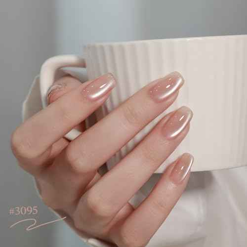 GAOY 16ml 6 Colors Sheer Cat Eye Gel Polish Set, Light Pink Purple Shimmery Holographic Cat Eye Gel Nail Polish with 3 Heads Magnet, UV Lamp Cure for Nail Art DIY, Velvet Moonlight