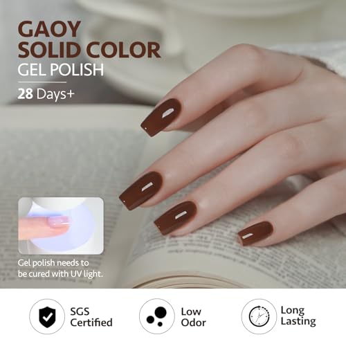GAOY Brown Nude Gel Nail Polish Set - 6 Fall Colors DIY Manicure Kit