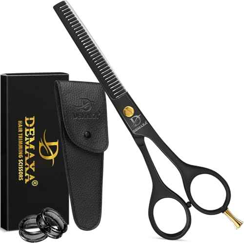 Thinning Shears for Hair Cutting - DEMAXA Hair Thinning Scissors Professional Barber¡¯s Texturizing Shears for Salon & Home Use - 6.5-inch Black High Carbon Stainless Steel Thinning Sheers