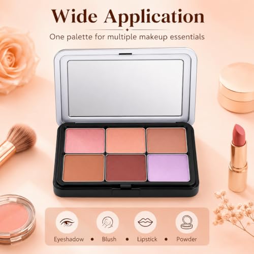 VOSCHOIX Magnetic Refillable Makeup Palette 2 Pack Portable with Mirror