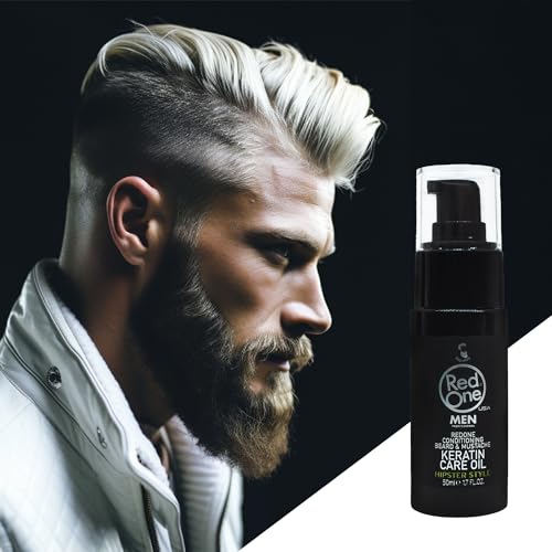 Redone Beard Care Oil with Keratin 50ml | Beard Conditioner for Men | Strengthens, Softens & Promotes Healthy Beard Growth | Non-Greasy Natural Formula | Smooth Finish & Shine Enhancer
