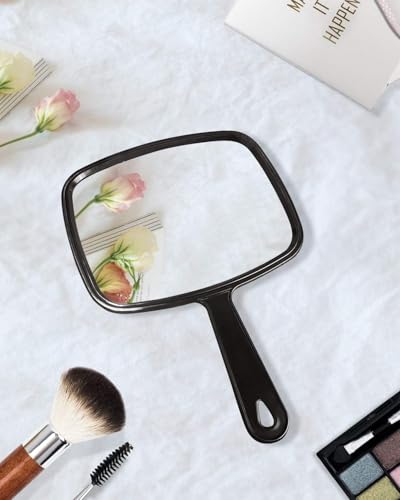 Handheld Mirror 10.3" Large Salon Barber Hair Styling, Black