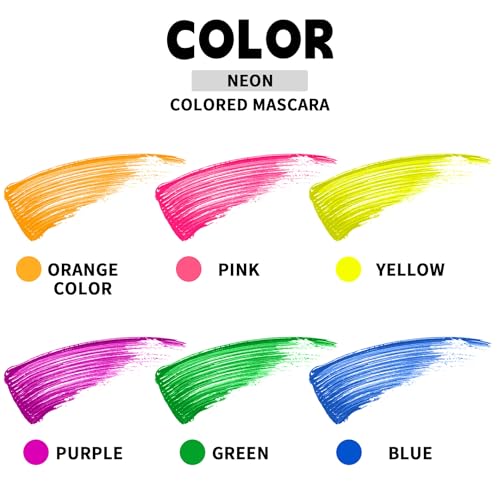 6 Color Neon Glow Mascara Set - Waterproof UV Fluorescent