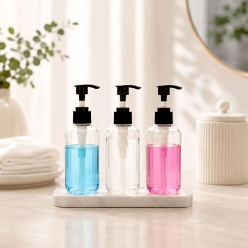 3 Pack 5oz (150ml) Clear Lotion Dispenser Bottles with Locking Pump – Jansburg
