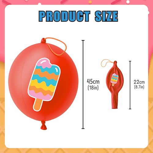 72 PCS Ice Cream Party Favors Bundle - Punch Balloons & Tattoos