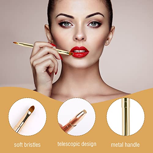 2-Pack Retractable Lip Brush Double-Ended Lipstick Applicator