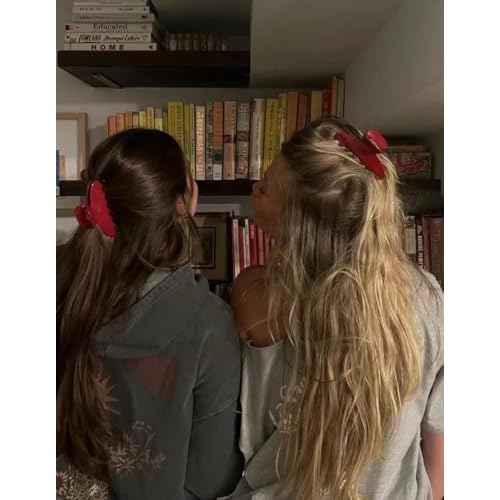 Large Hair Claw Clips For Women, Red Hair Clips Nonslip Retro Hair Clips for Thick & Thin Hair & Curly Hair Fashion Hair Accessories