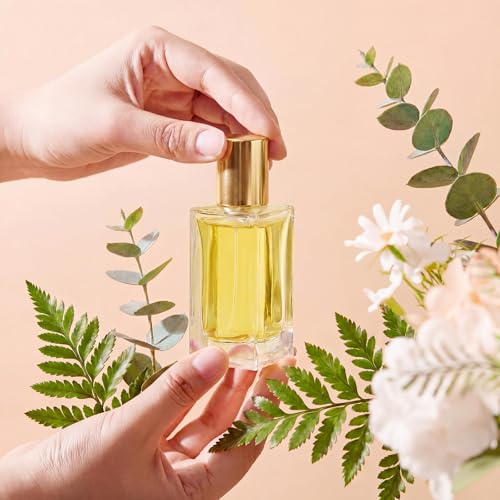 Teenyyou 6 Pack 50ml Empty Refillable Perfume Bottles with Gold Lid