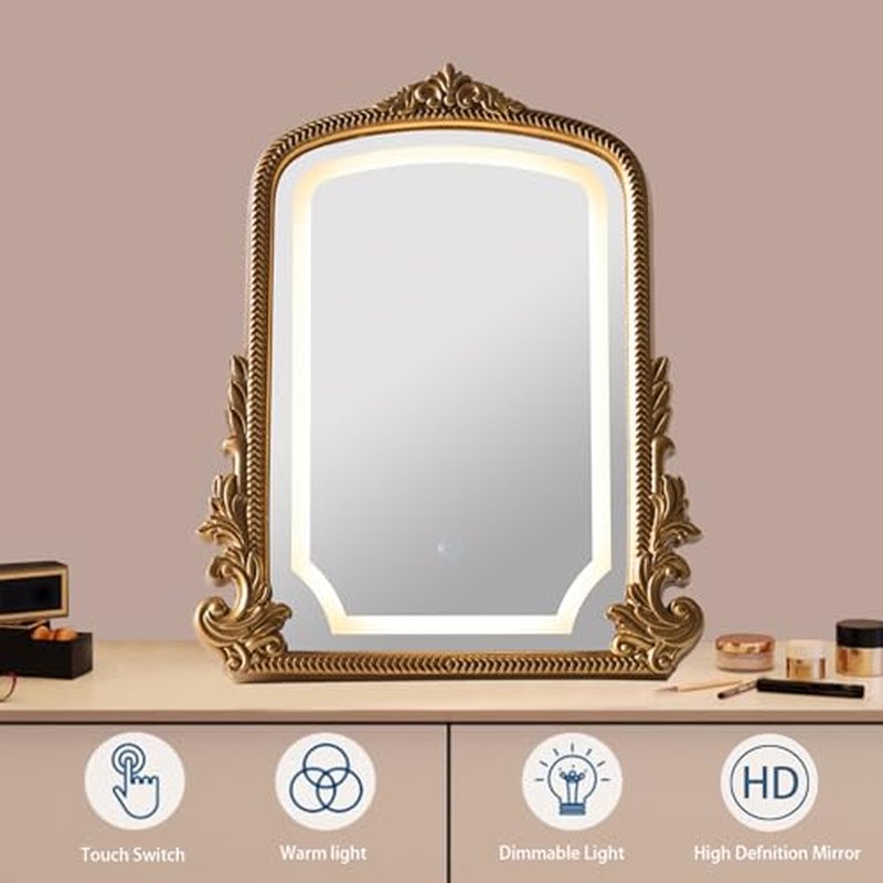 Large 16x20 Vintage LED Vanity Mirror with Dimmable Lights