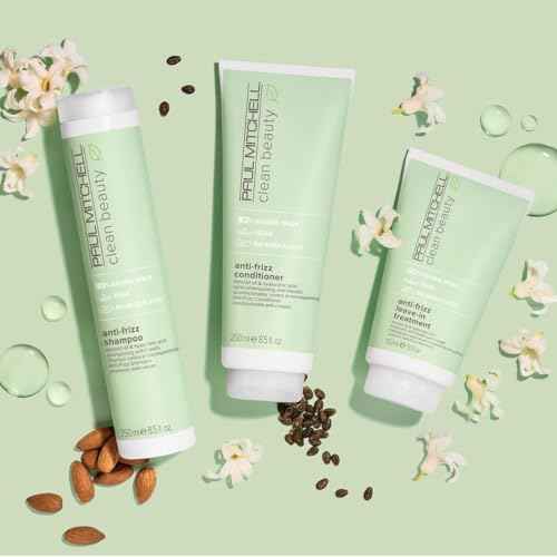Paul Mitchell Clean Beauty Anti-Frizz Shampoo, Smoothes Hair, Calms Frizz, For Textured, Frizz-Prone Hair
