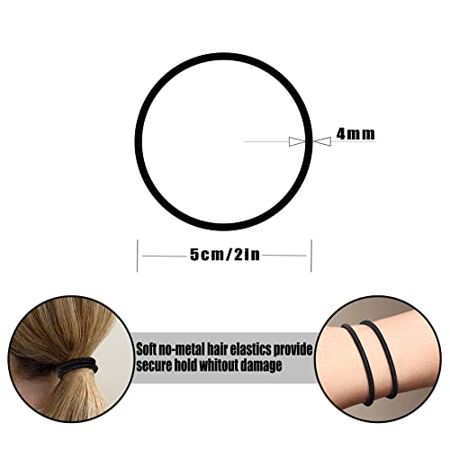 Hair Ties 120 Pack - Thick Elastic Bands for All Hair Types