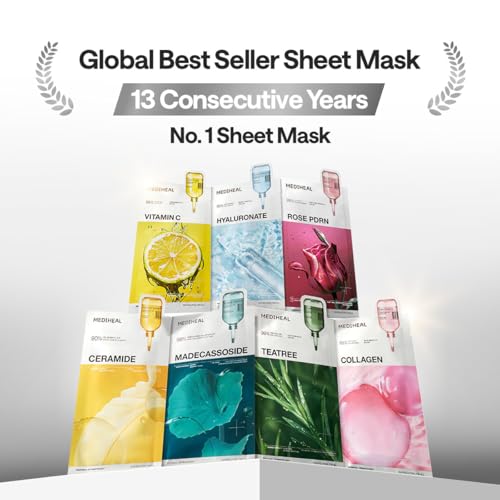 MEDIHEAL Ceramide Face Mask Sheet - 10 pcs Hydrating Vegan Mask
