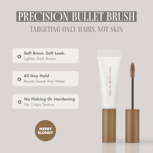 rom&nd Han All Brow Cara MERRY BLONDY Natural Volumizing Eyebrow Mascara for Bleached & Light Hair