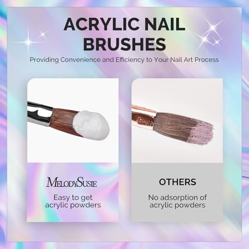 MelodySusie 4-Piece Acrylic Nail Brush Set for Art & Extensions