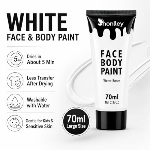 White Face Paint Water-Based 2.37oz - Professional Clown Makeup