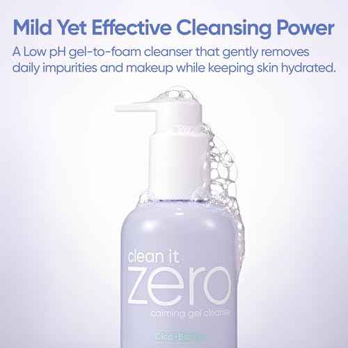 BANILA CO Clean It Zero Calming Gel Cleanser | Cica & Amino Acid Complex for Gentle Hydration | Vegan & Hypoallergenic | Korean Facial Cleanser for Sensitive Skin (200ml / 6.76 fl oz)