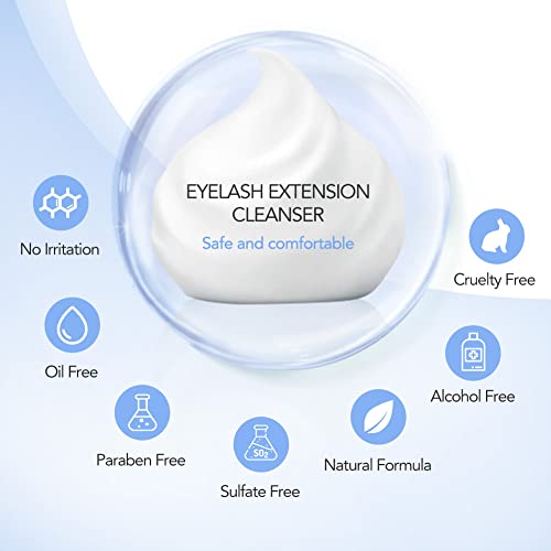 Gentle Eyelash Extension Cleanser - 600ml Lash Shampoo Foam