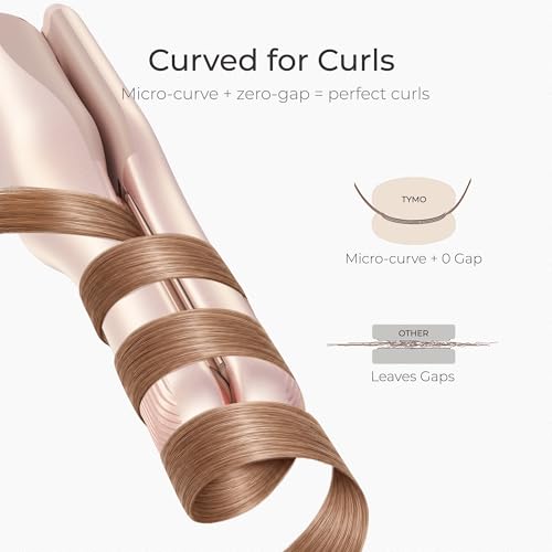 TYMO Pink Cordless Mini Flat Iron for Short Hair, 0.65" Curling & Straightening
