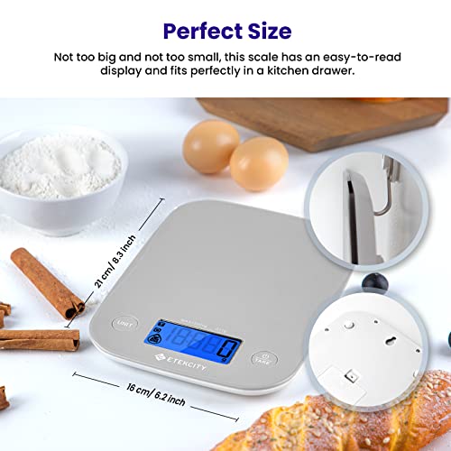 Etekcity Food Nutrition Kitchen Scale, Digital Grams and Ounces for Weight Loss, Baking, Cooking, Keto and Meal Prep, Large, 304 Stainless Steel