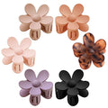 Flower Hair Claw Clips 6 Pack - Matte Large Clips for Thick Hair