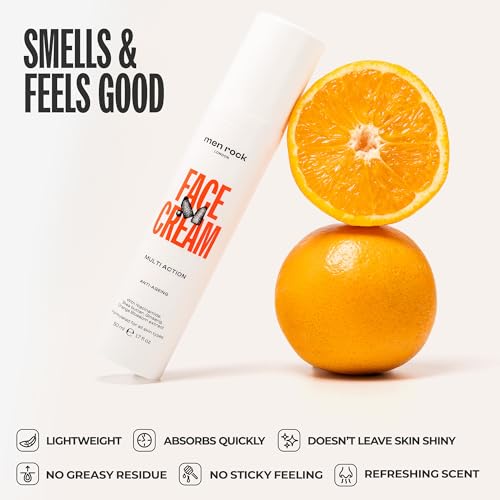 Men Rock Face Cream Multi Action Anti-Ageing - Mens Facial Moisturizer - Daily Face Moisturizer for Men - Skincare Products - Daily Lotion - 1.7 oz