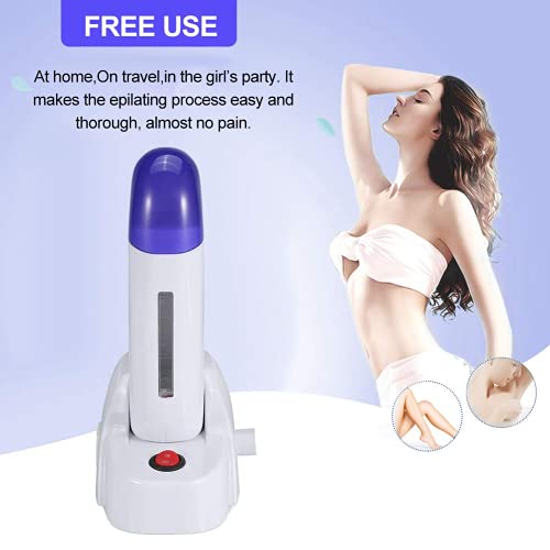 Nynelly Portable Single Depilatory Roll on Wax Warmer with Heater Base for Women Men Hair leg,Armpit,Bikini