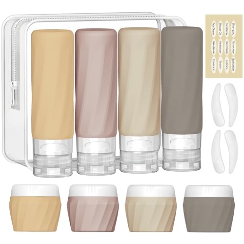 TSA Approved Travel Bottles 14 Pack - BPA-Free Silicone Leak Proof