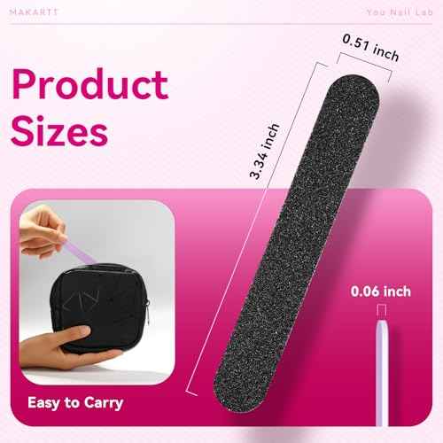 Makartt Mini Nail Files - 100/180 Grit Emery Boards for Nails, 50 Pcs Disposable Doubled Sided Coarse & Fine Bulk Manicure Kit Home Salon Use(Black White Pink Purple Brown)