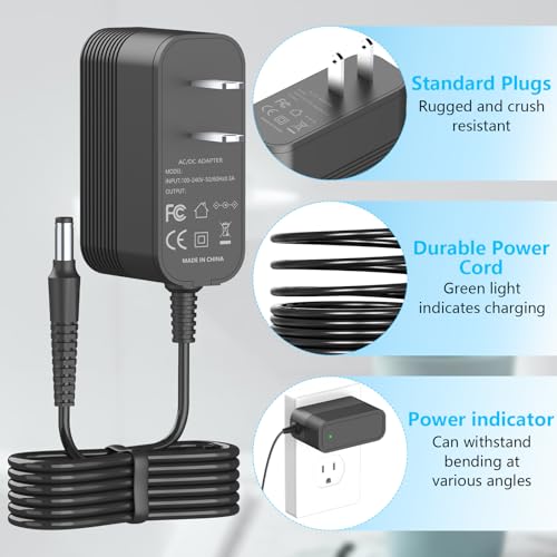 4.9V Charger for Andis Slimline Pro Hair & Beard Trimmer Compatible with Andis D-8 32400 32475 32810 32690 33785 32445 32485 32490 32680 Lithium-Ion Battery Hair Clipper Power Cord
