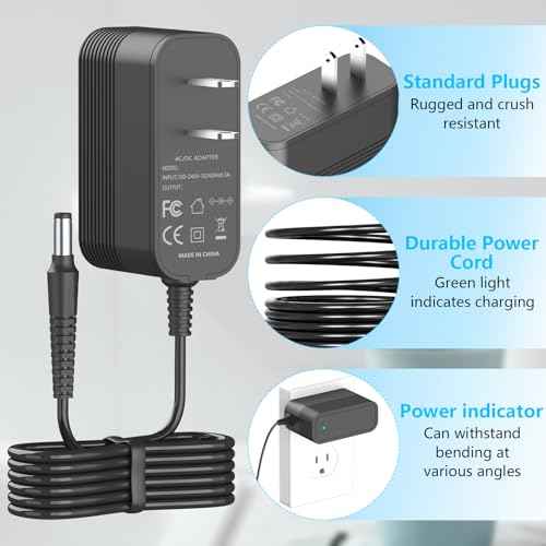 4.9V Charger for Andis Slimline Pro Hair & Beard Trimmer Compatible with Andis D-8 32400 32475 32810 32690 33785 32445 32485 32490 32680 Lithium-Ion Battery Hair Clipper Power Cord