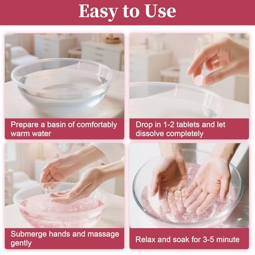 Rose Manicure & Pedicure Spa Soaking Balls - Cuticle Softening Tablets 8oz