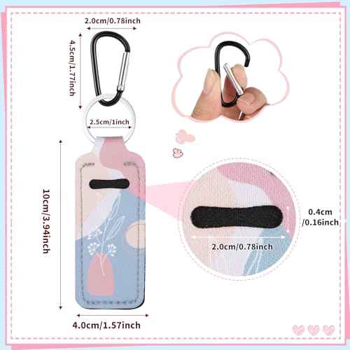 Pengxiaomei 3 Pcs Chapsticks Holder Keychain for Lipstick, Stocking Stuffers for Teen Girls Women Small Christmas Gifts