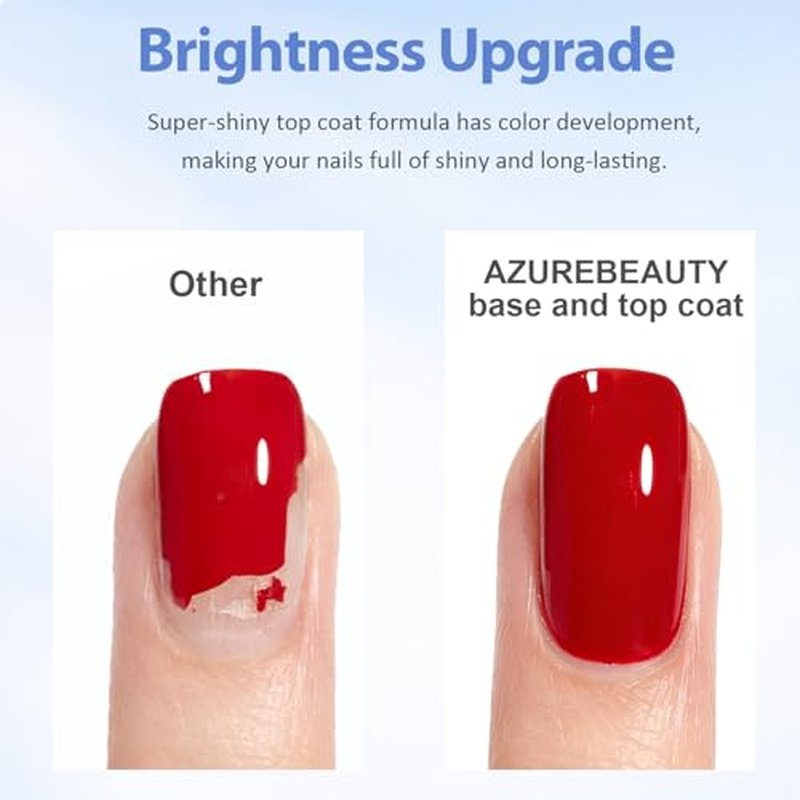 AZUREBEAUTY 2-in-1 Base & Top Coat Nail Polish - Quick-Dry, High-Gloss Shine, Gentle Formula