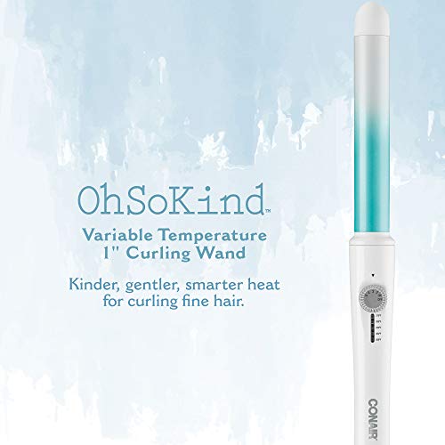 Conair OhSoKind For Fine Hair 1-inch Curling Wand, Straight wand produces flawless waves